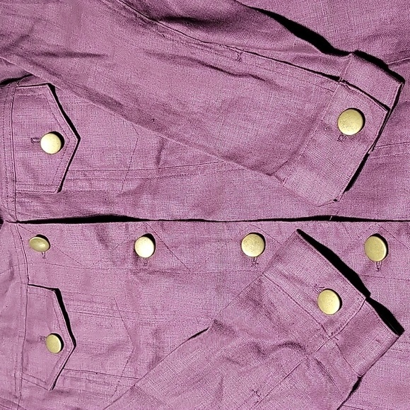 Bagatelle Size‎ 10 Linen Button Down  Lightweight Jacket Plum Color - Picture 8 of 9
